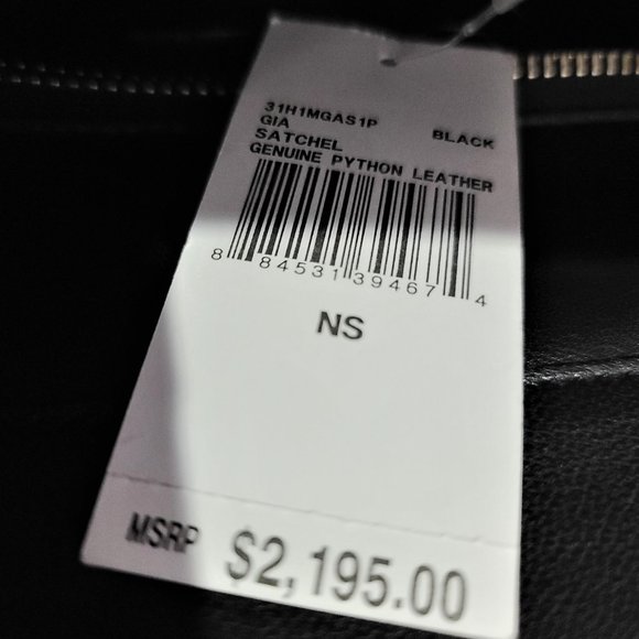 MK RUNWAY COLLECTION ✅ Michael Kors Runway GIA PYTHON SATCHEL ⭐ NWT's - Picture 9 of 16